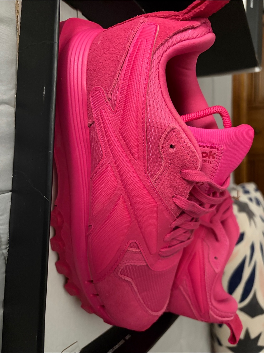 Cardi B Reebok Women's Bright Pink Chunky Sneaker